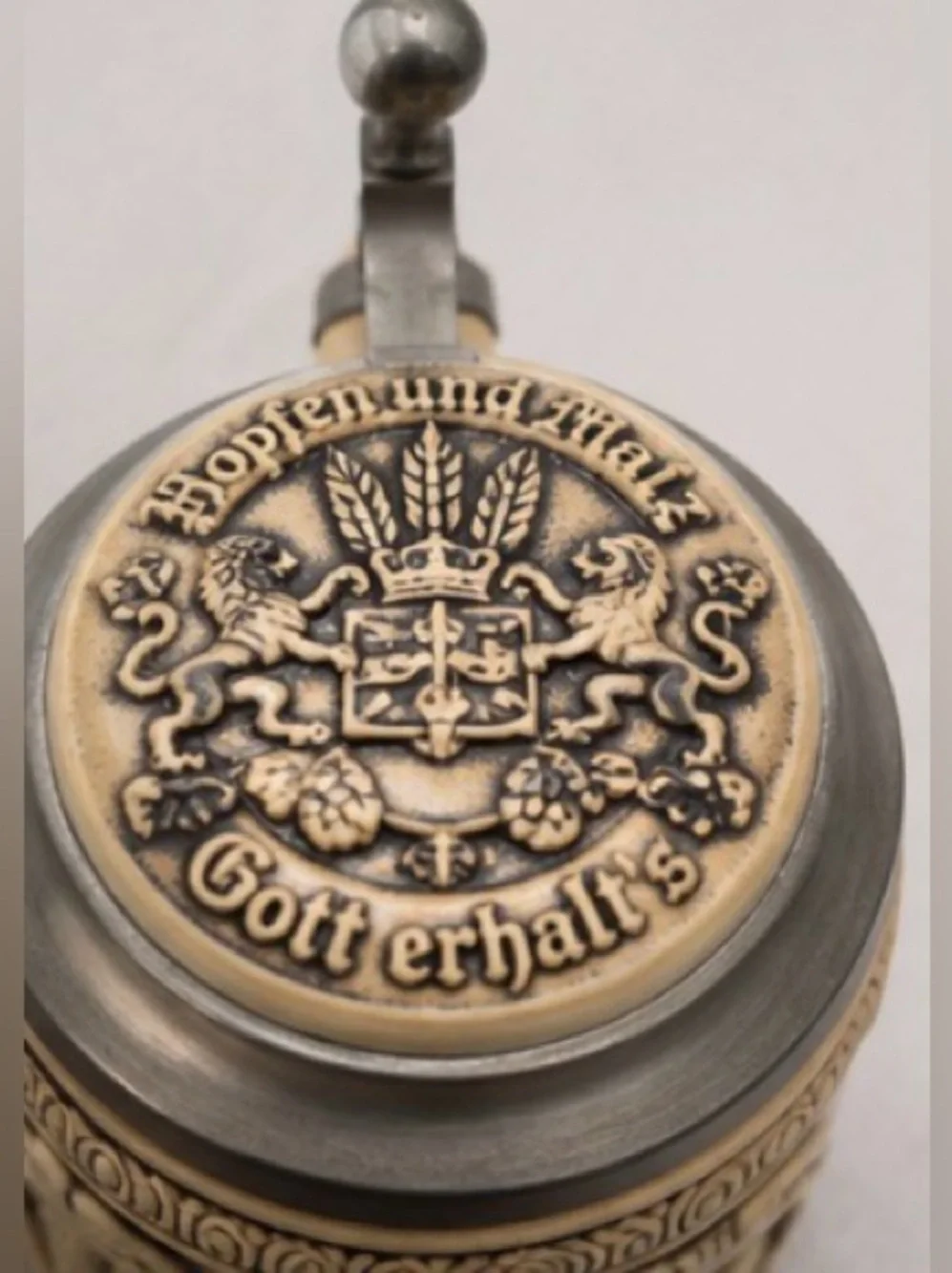 Vintage Gerz West Germany Beer Stein 94% Pewter Lid